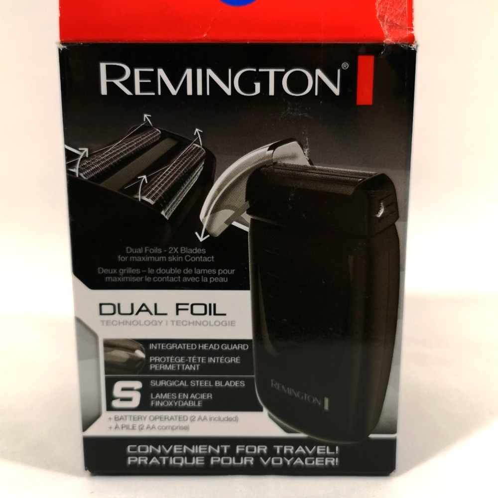 Remington Men's Dual Foil Shaving, Convenient for Travel, New in Open Box, Black